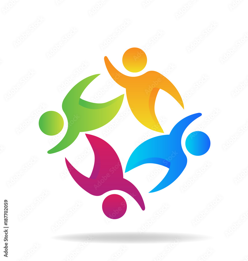 Teamwork hi happy people logo vector design Teamwork hi happy people logo vector design