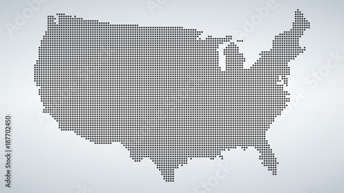 Dotted map of USA, vector illustration isolated on white background