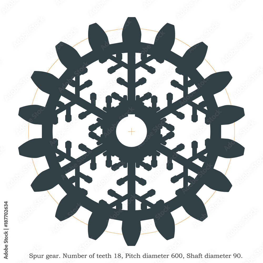 Fototapeta premium Real spur gear. Laser cutting or 3D printing.