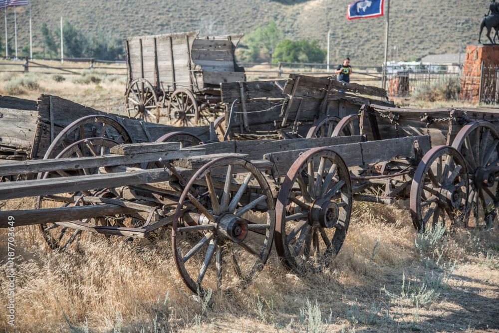 Antique Western Carriage with Wagon Wheel