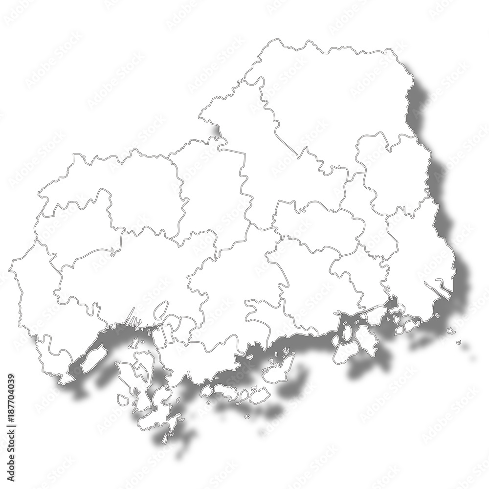 Obraz premium 広島 地図 白 アイコン