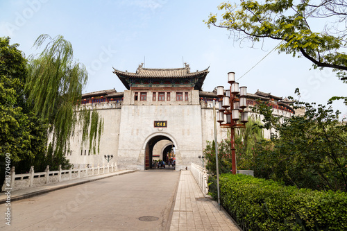 Lijing gate is the fortified entrance to the old city of Luoyang, henan, China photo