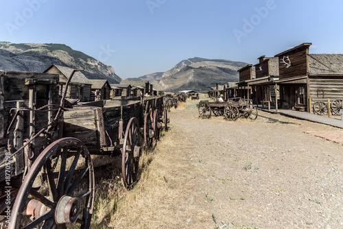 Old Ghost Town Antique Vintage Carriage and Wagon Wheel