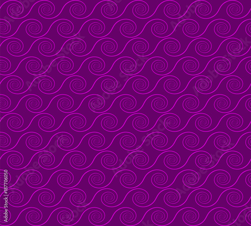 abstract spirals. vector seamless pattern. purple background