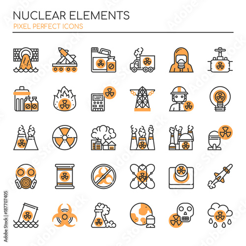 Nuclear Elements , Thin Line and Pixel Perfect Icons.