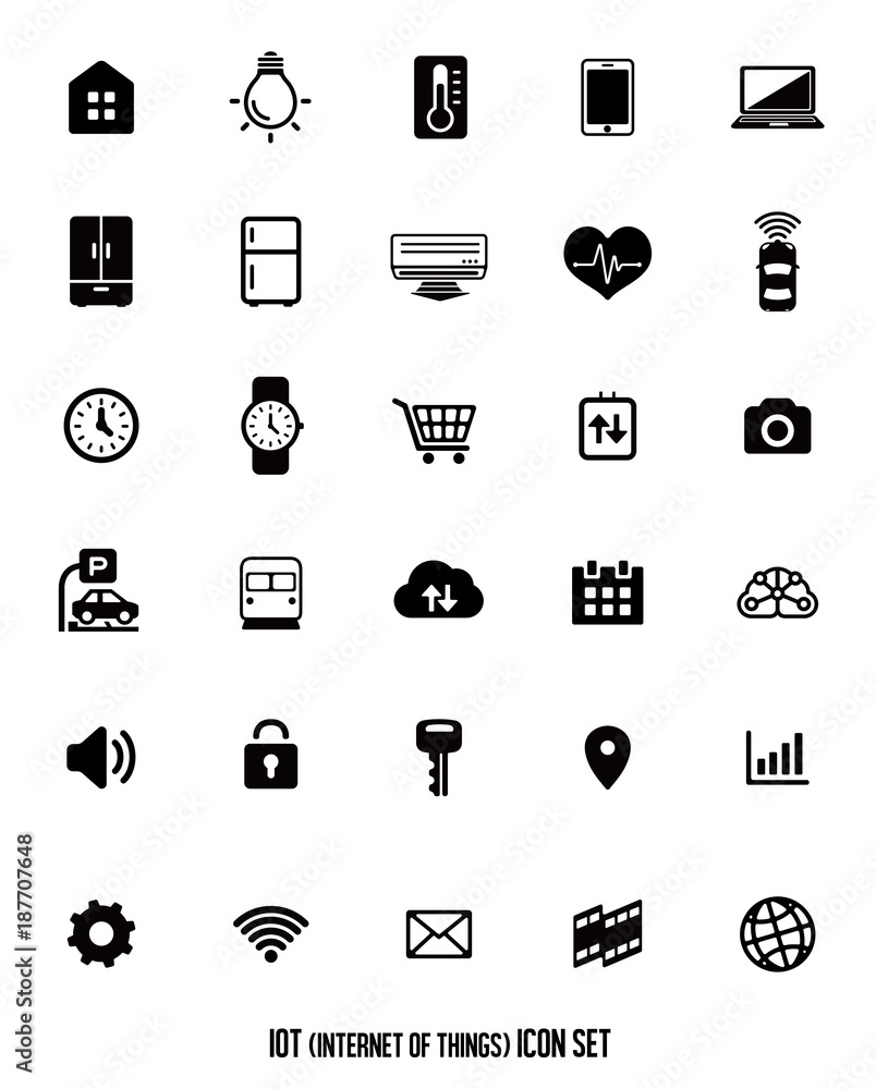 IoT ( internet of things ) icon set [vector] Stock Vector | Adobe Stock