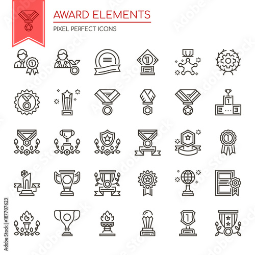 Award Elements , Thin Line and Pixel Perfect Icons.