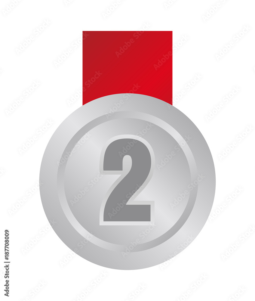 Ranking medal icon illustration. 2nd place (silver) Ranking medal icon illustration. 2nd place (silver)