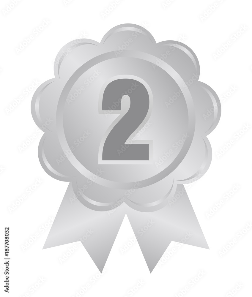 Ranking medal icon illustration. 2nd place (silver) Ranking medal icon illustration. 2nd place (silver)
