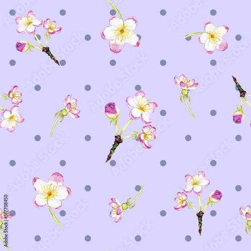 hand drawn watercolor spring pattern