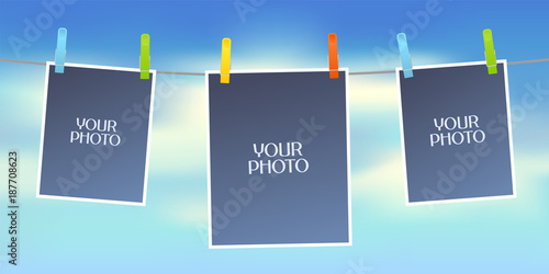 Collage of photo frames vector illustration