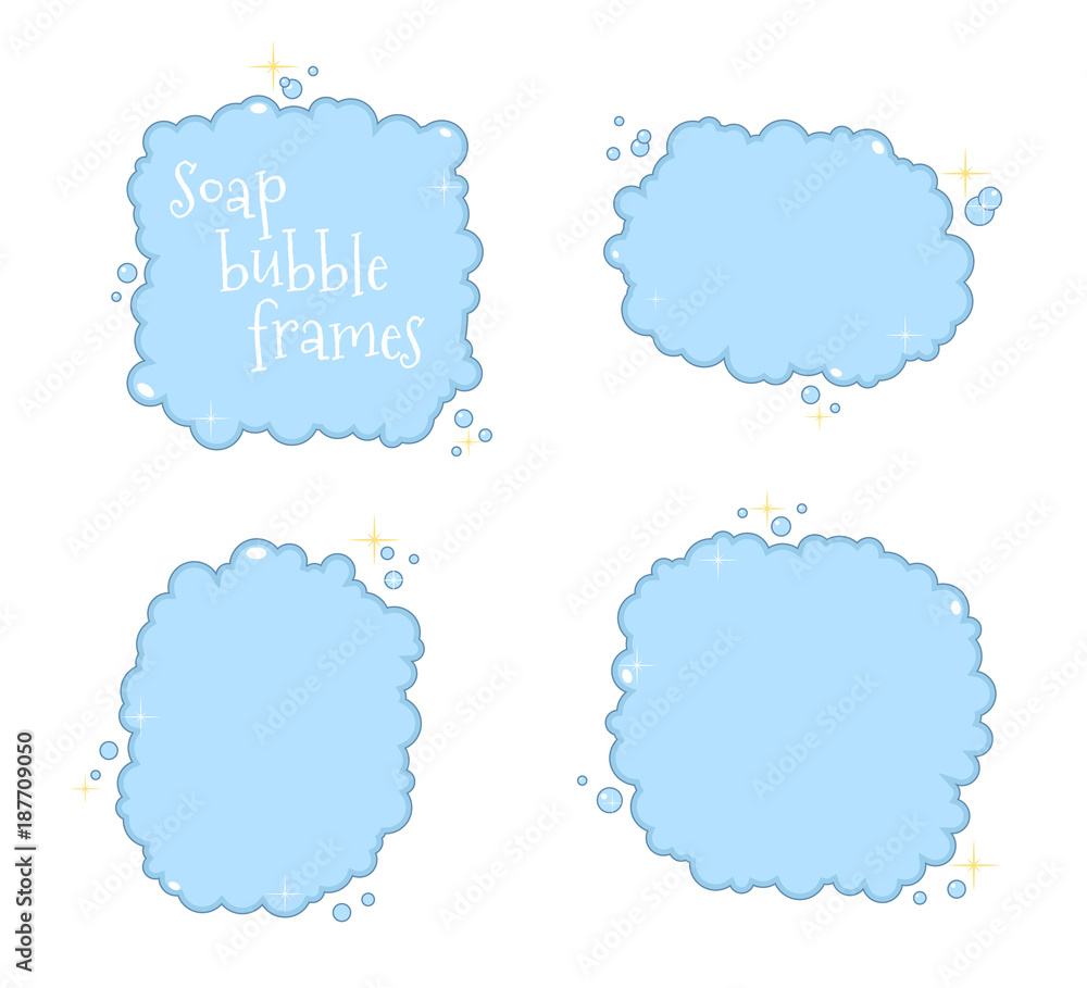 Soap foam bubble background with space for your message.