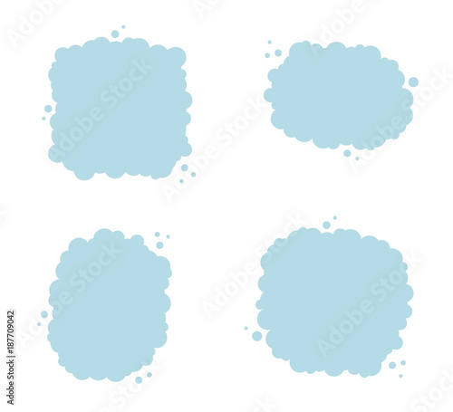 Simple flat soap foam bubble background with space for your message