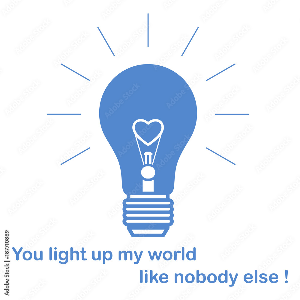 Glowing light bulb with glower in shape of heart. Glowing light bulb with glower in shape of heart.