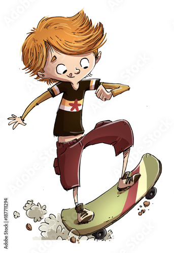 child with skateboard photo