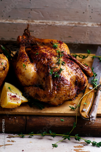 Wallpaper Mural SUMAC ROAST CHICKEN WITH LEMON AND GARLIC. Torontodigital.ca