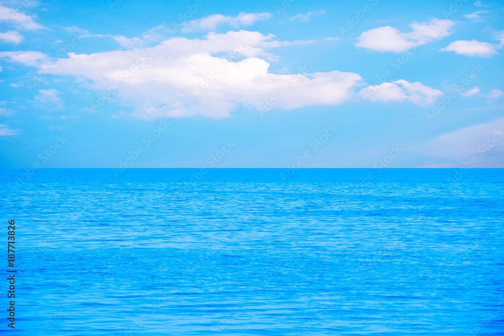 Water and sky in blue color at sea for background Water and sky in blue color at sea for background