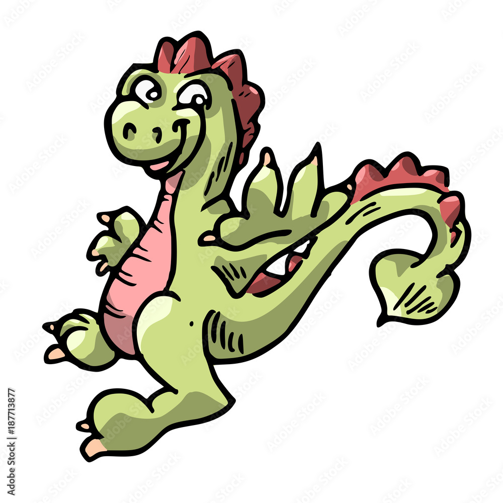 Obraz premium draak cartoon illustratie
