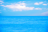 Water and sky in blue color at sea for background