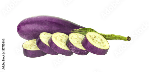 Eggplants, fresh organic eggplant isolated on white background