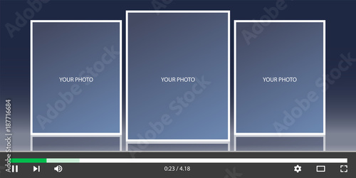 Collage of photo frames vector illustration