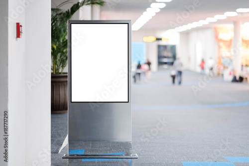 Vászonkép blank advertising billboard at airport.