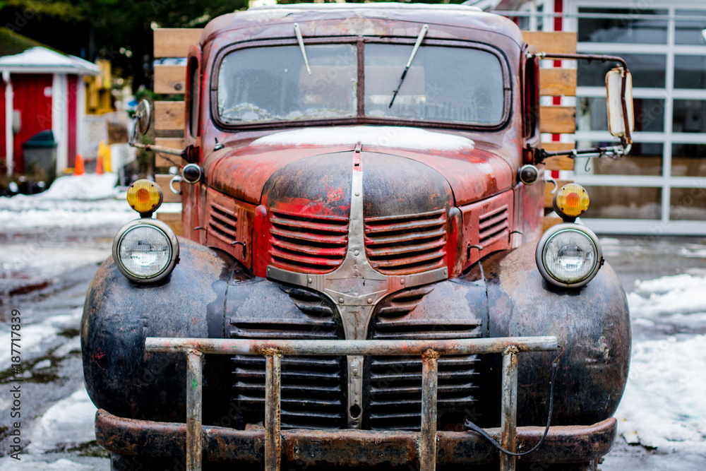 Old rusty but trusty farming truck. Good old work horse and still in a great shape. Old rusty but trusty farming truck. Good old work horse and still in a great shape.