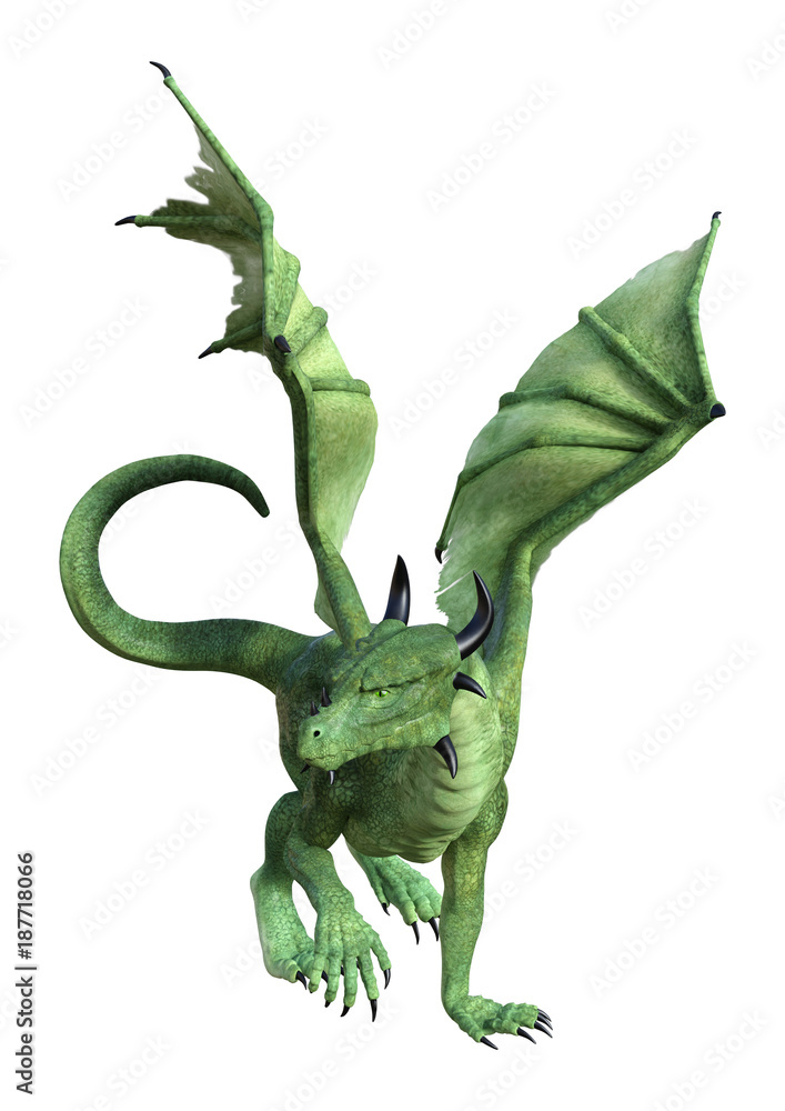 Obraz premium 3D Rendering Fantasy Dragon on White