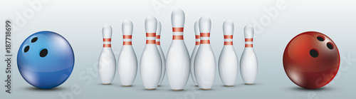 Header Blue Red Bowling Balls Pins Centre