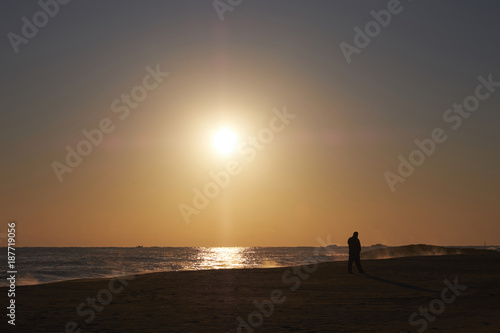 Sunrise in the ocean. Eastsea, Gangwon-do, Korea.