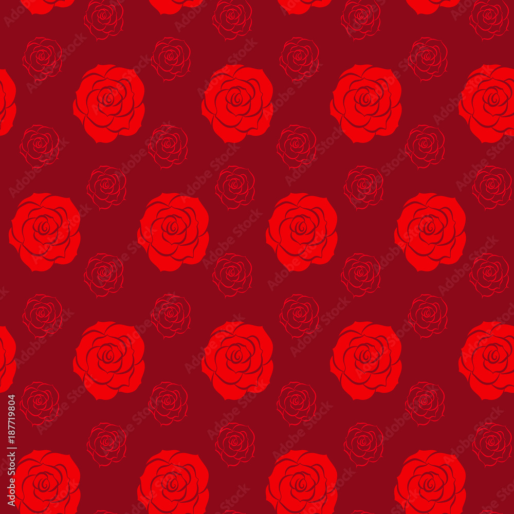 seamless red rose pattern background