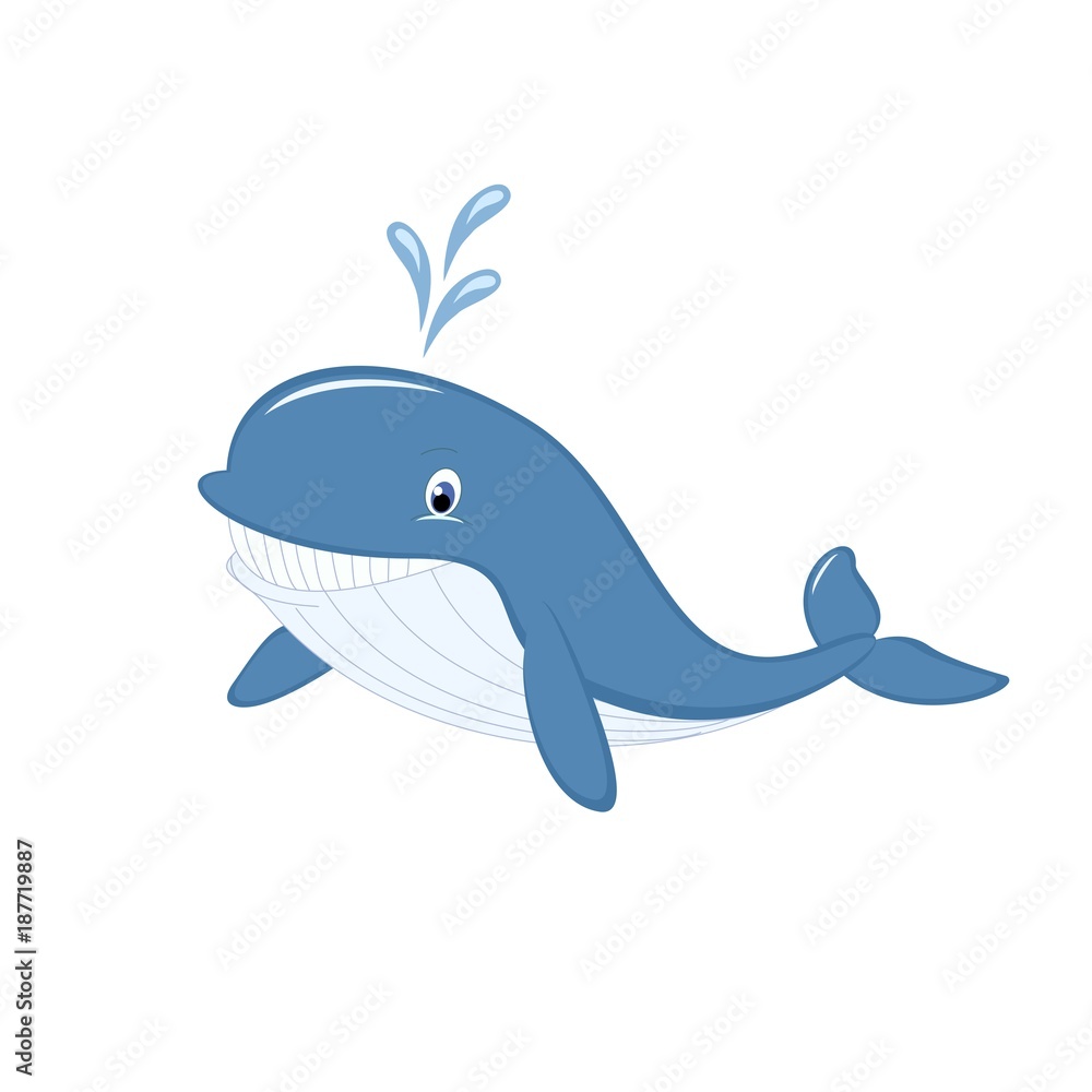 Whale Cartoon isolated image. vector illustration. Whale Cartoon isolated image. vector illustration.