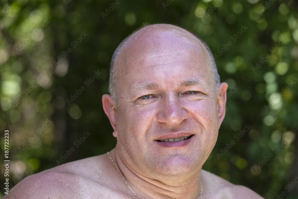 Portrait of middle-aged man relaxing in nature Portrait of middle-aged man relaxing in nature