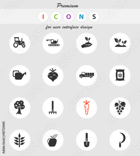 agricaltural icon set