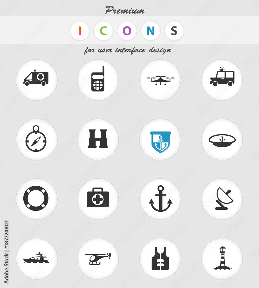 coastguard icon set coastguard icon set