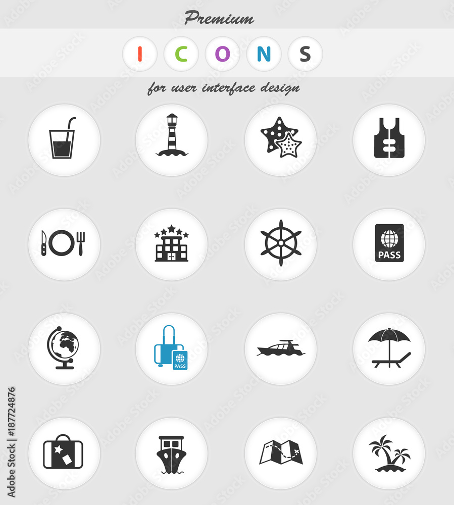 cruise icon set cruise icon set