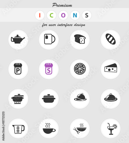 food and kitchen icon set