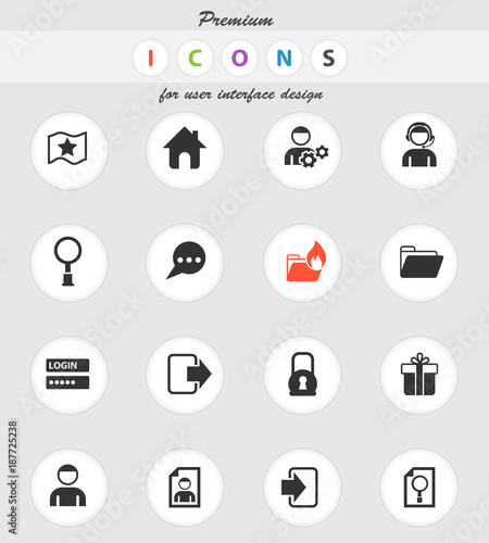 forum interface icon set