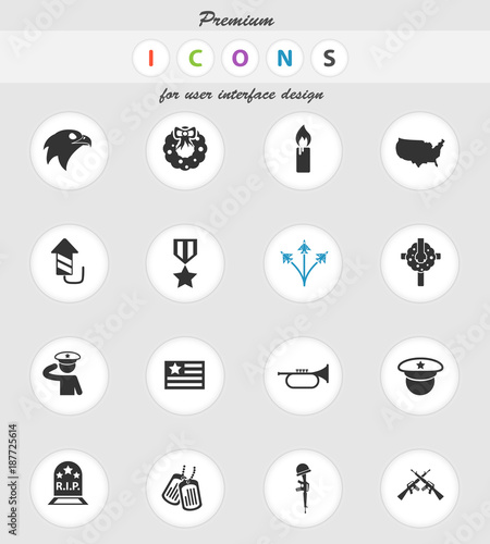 memorial day icon set