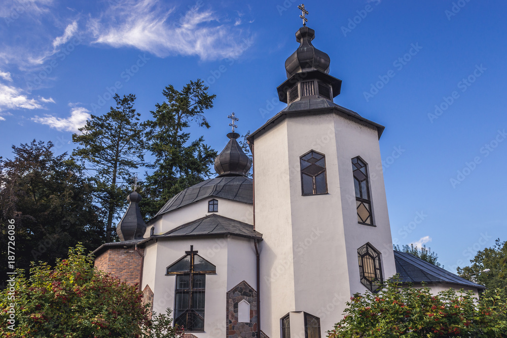 Holy Tirnity Greek Catholic church in Gizycko, Masuria region of Poland