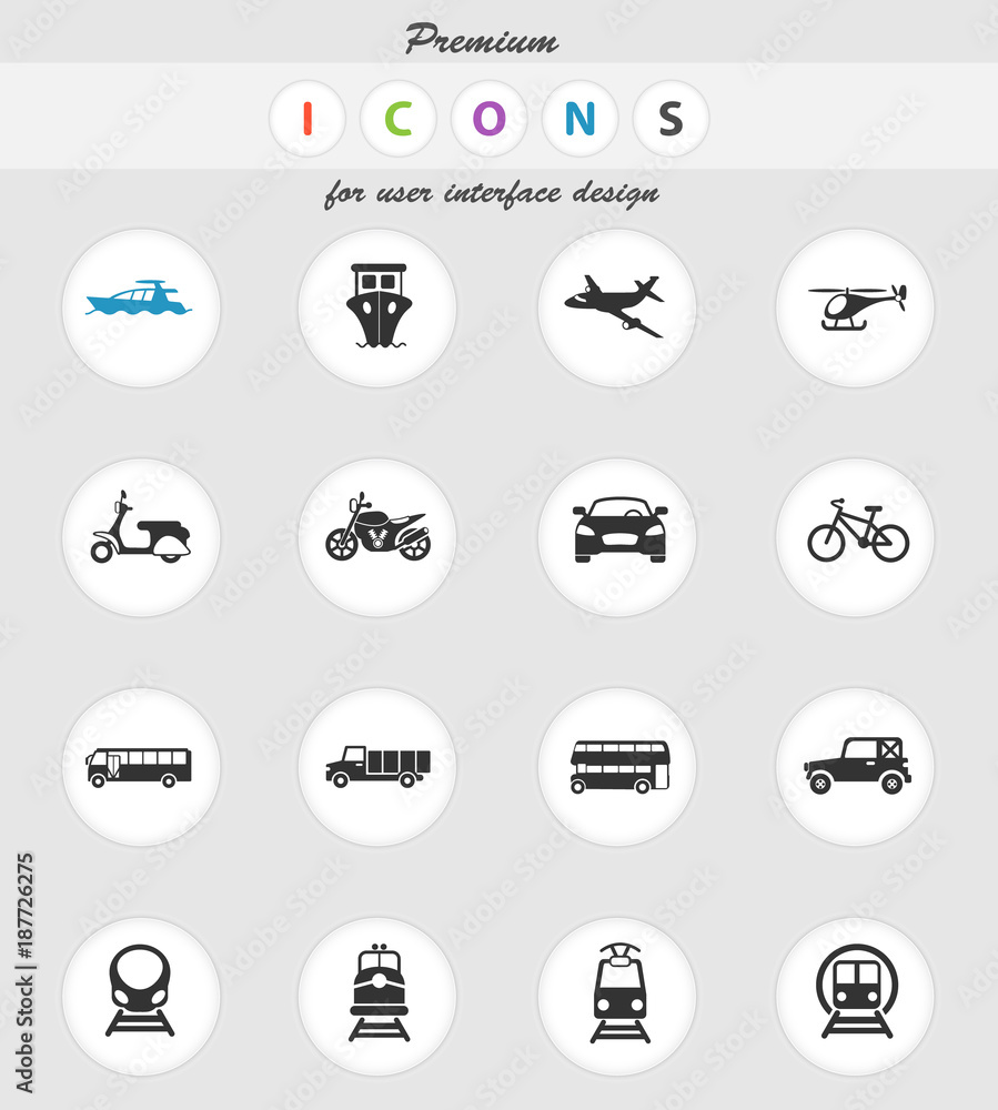 transport icon set