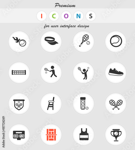 tennis icon set