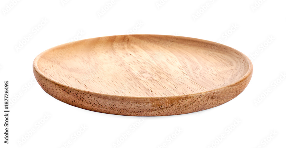 wood plate on a white background