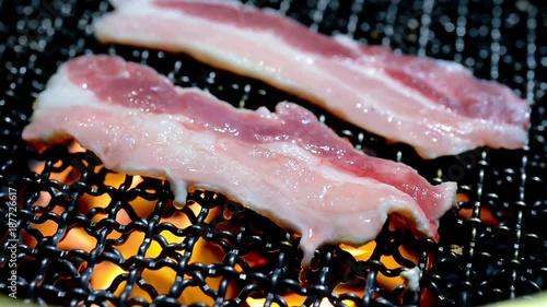 Grilled pork belly korean barbecue