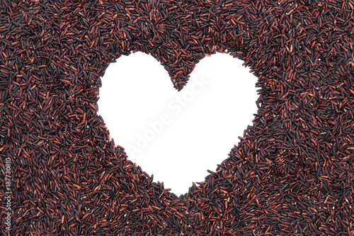 rice berry with haert shape for pattern and background photo