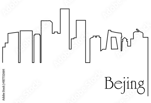 Bejing  city one line drawing background