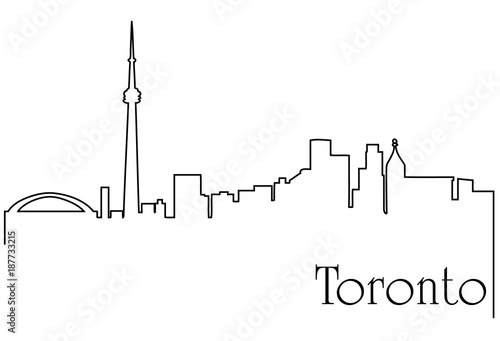 Photography Toronto city one line drawing background