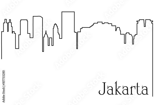 Jakarta  city one line drawing background