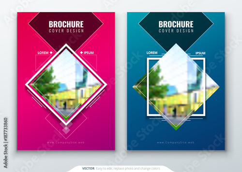 Brochure template layout design. Corporate business annual report, catalog, magazine, flyer mockup. Creative modern bright concept circle round shape