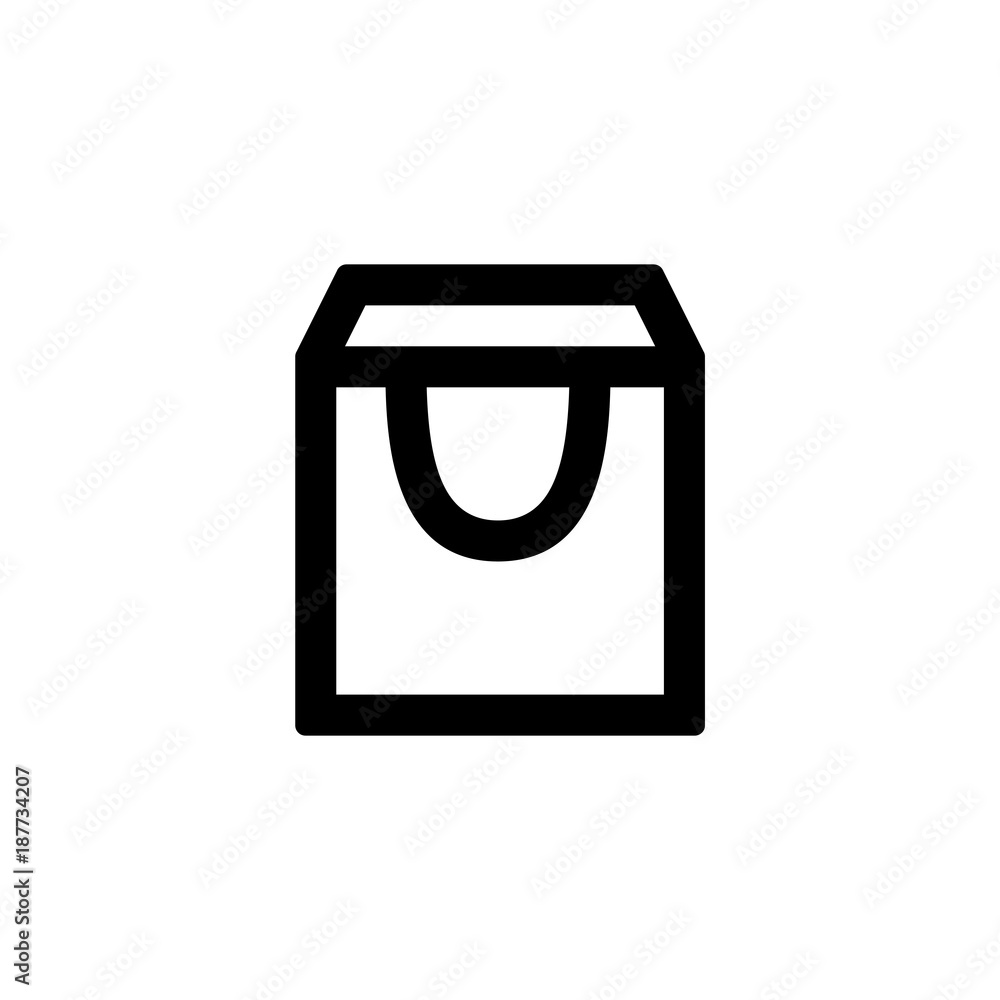 Paper bag icon for simple flat style ui design Paper bag icon for simple flat style ui design